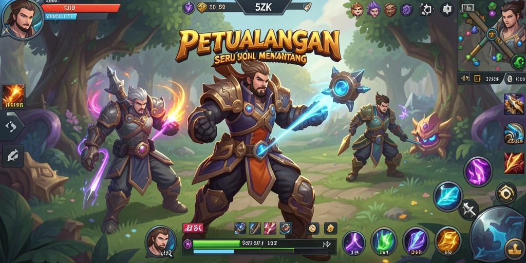 Gameplay seru dalam 5ZK yang penuh strategi dan aksi.