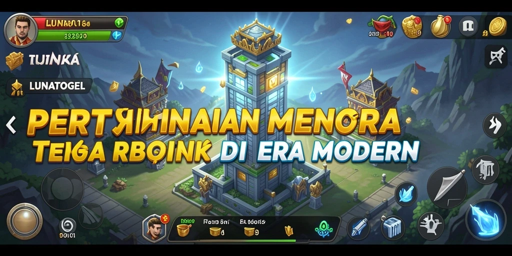 Screenshot gameplay LUNATOGEL menampilkan menara berfungsi melawan gelombang musuh.