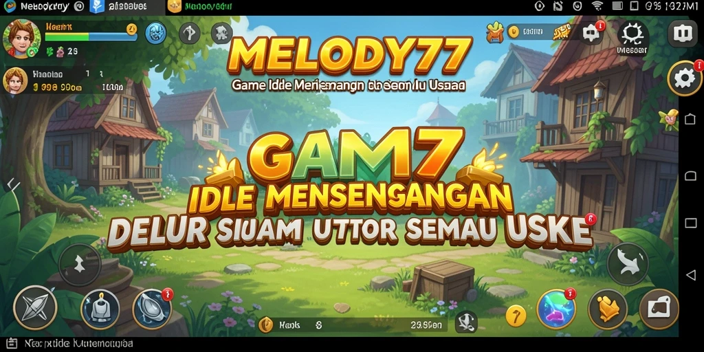 Tampilan gameplay MELODY77 yang penuh warna dan menarik.