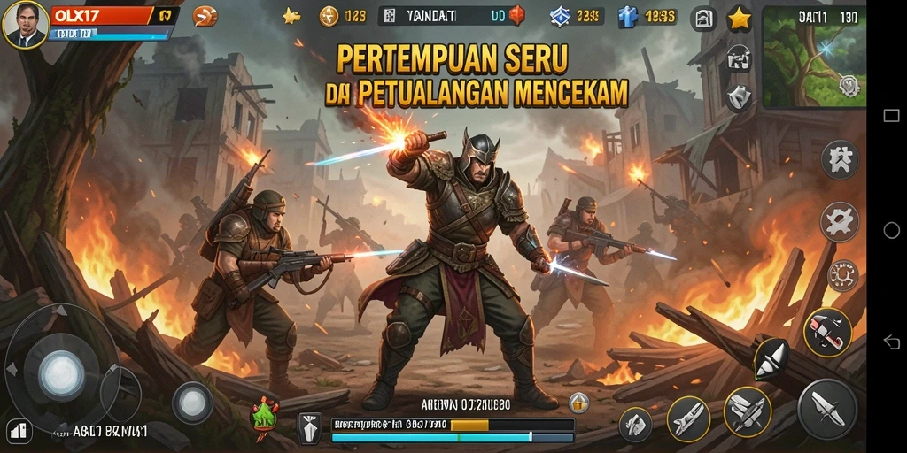 Screenshot OLX17 menunjukkan aksi menegangkan dalam pertempuran.