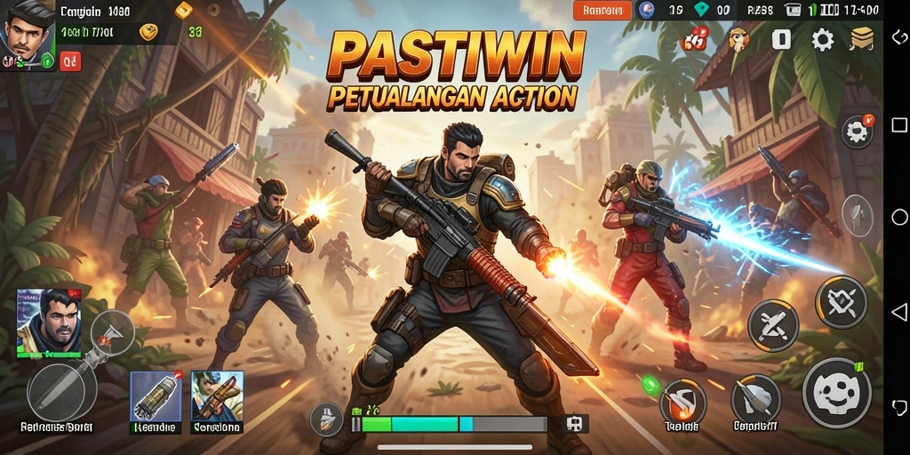 Tampilan gameplay PASTIWIN dengan aksi yang mendebarkan.