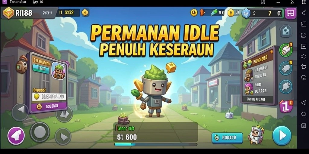 Screenshot gameplay <strong>RI188</strong> menunjukkan karakter yang sedang mengumpulkan sumber daya secara otomatis.