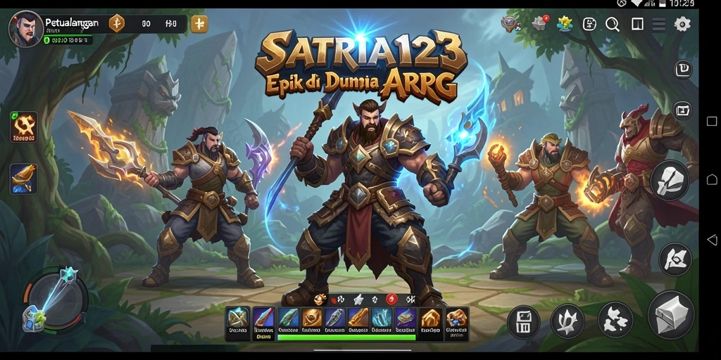 Tangkapan layar gameplay menampilkan pertarungan seru dalam dunia fantasi ARPG.