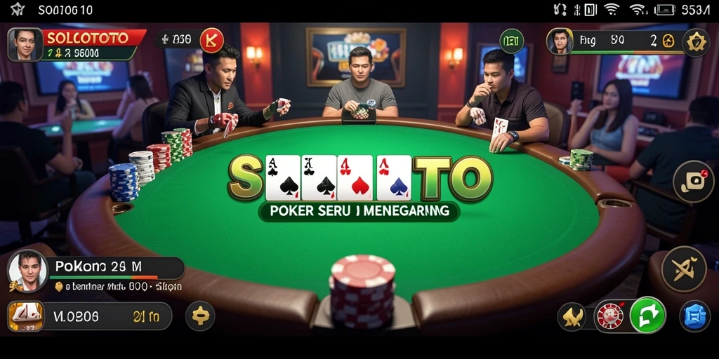 Tampilan permainan poker yang seru dan menegangkan di SOLOTOTO.