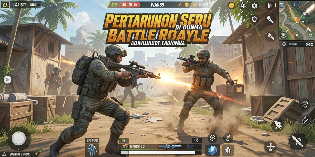 Screenshot aksi mendebarkan dari WAK89 dalam pertempuran Battle Royale.