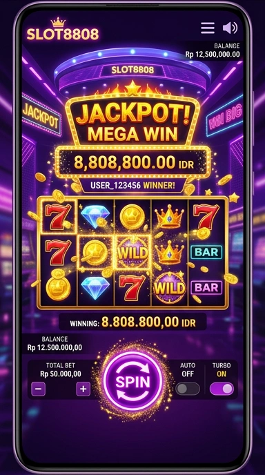 Tampilan aplikasi slot8808 di perangkat Android.